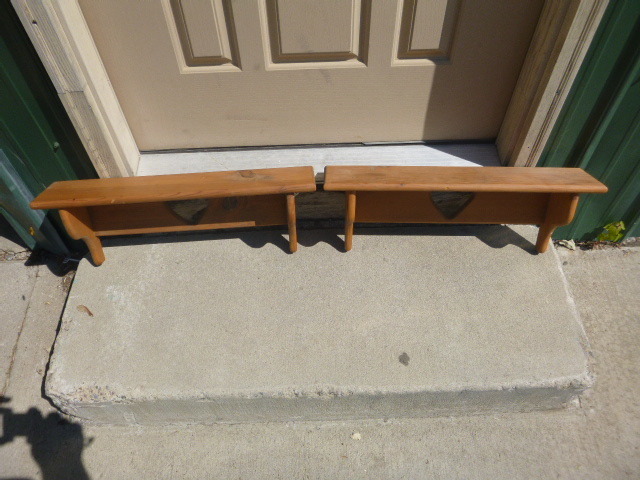 lot 22 image: 2 Heart Shelves