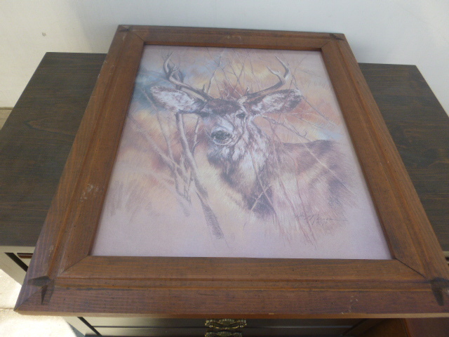 lot 33 image: Deer Framed Picture
