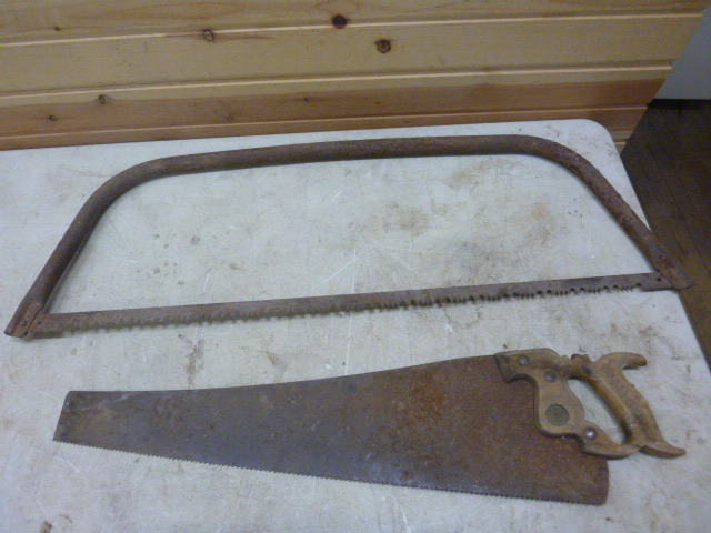 lot 91 image: Bow Saw and Hand Saw