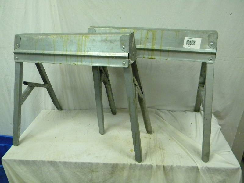 lot 204 image: Aluminum Collapsable Saw Horses