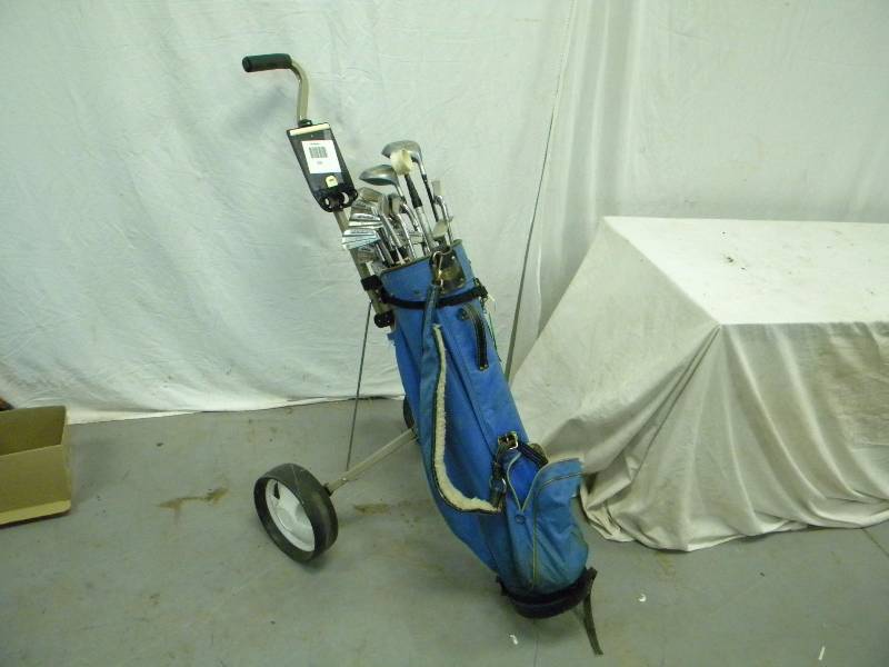 lot 216 image: Golf Clubs and Pull Cart