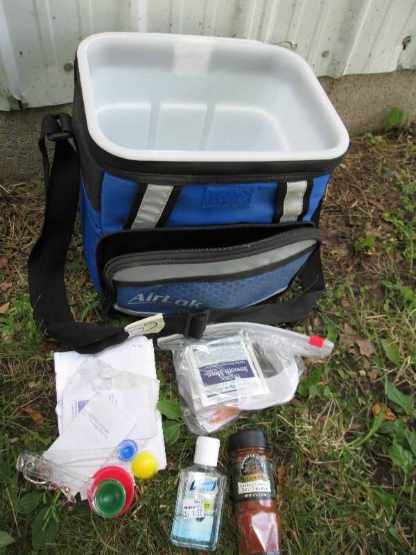 lot 55 image: Hardshell lunch cooler with condime...