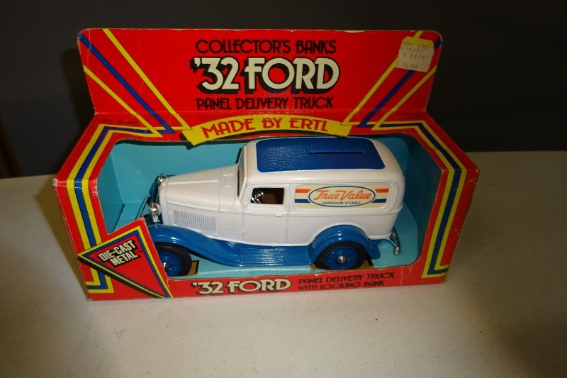 lot 14 image: Collectors 32 Ford Panel Delivery Truck with locking bank True Value