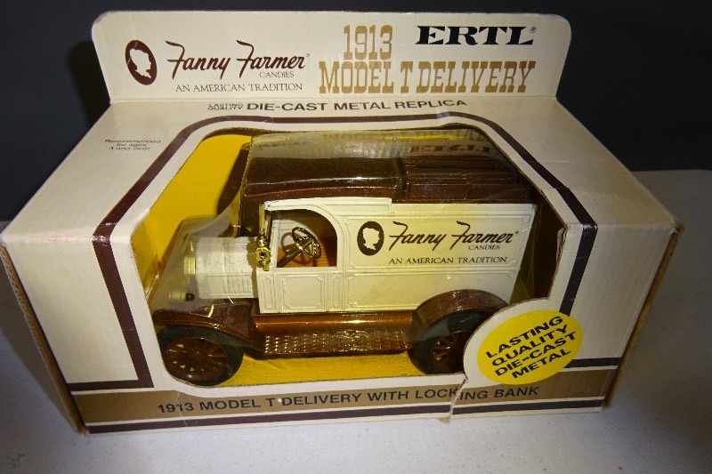 lot 27 image: Ertl 1913 Model T Delivery with Locking Bank Fanny Farmer