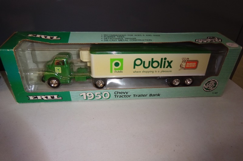 Ertl 1950 Chevy Tractor Trailer Bank Publix Danish Bakery | New