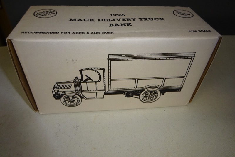 lot 64 image: Ertl 1926 Mack Delivery Truck Bank Dr Pepper