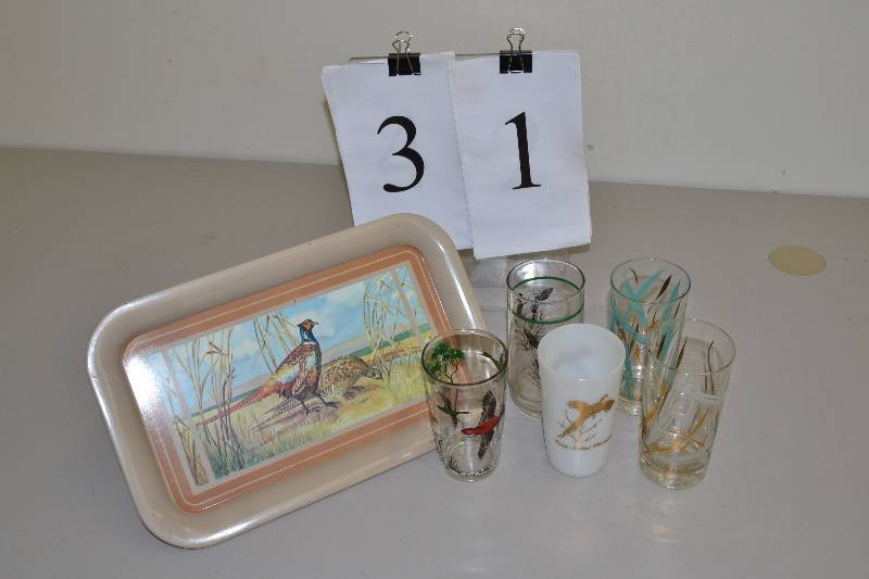 lot 31 image: Vintage glasses & tray