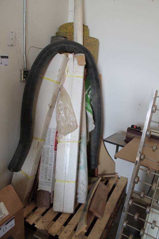 lot 14 image: Palet Lot Including Boxes of Laminate Flooring Plastic Tubing And More.