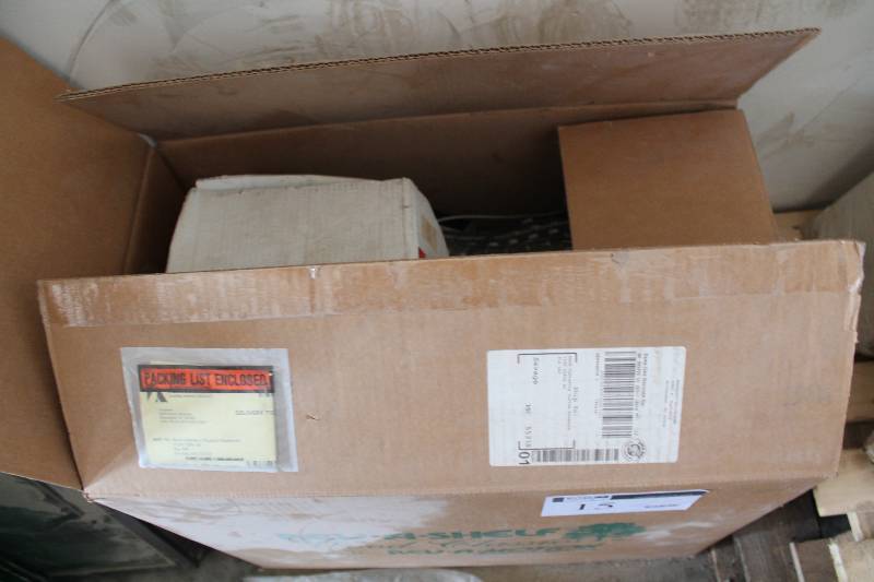 lot 15 image: Box Lot Including Miscellaneous Grinding Discs Fluorescent Light Fixtures And More.
