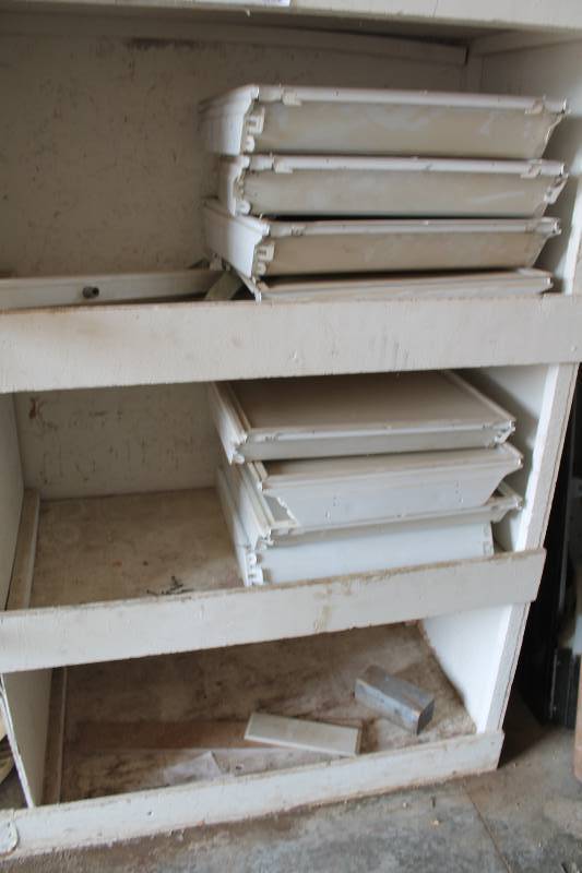 lot 21 image: Contents of Shelves (3) Including Miscellaneous Light Fixtures wHousing & Inserts.