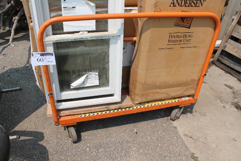 lot 60 image: Metal Cart wPush Handle 31 x 31 x 43 Does Not Include Wheels.
