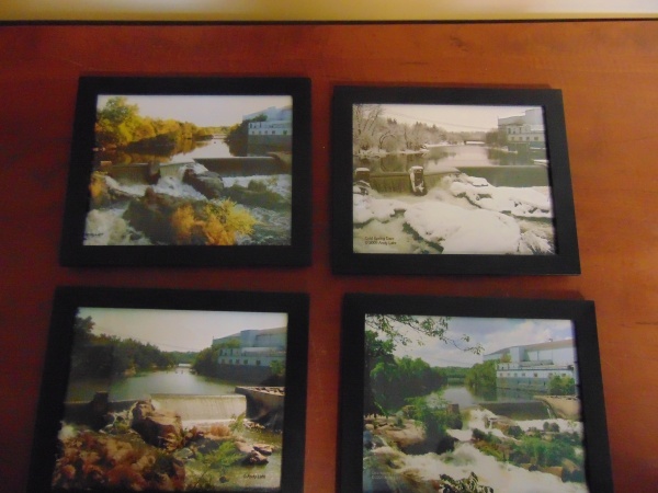 lot 63 image: Cold Spring Granite Bridge Four Seasons Framed Pictures