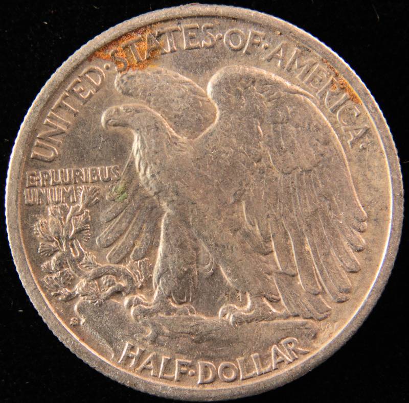 1941 S WALKING LIBERTY SILVER HALF VF DETAILS