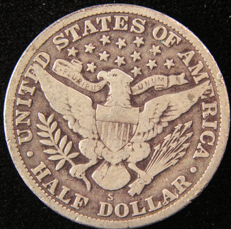 1913 S BARBER SILVER HALF DOLLAR VG