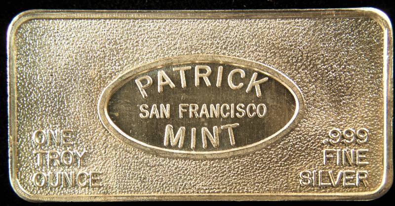 1 TROY OZ. .999 FINE SILVER BAR COVERED WAGON PATRICK MINT