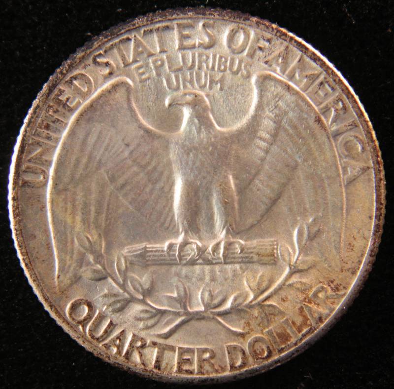 1945 WASHINGTON SILVER QUARTER AU
