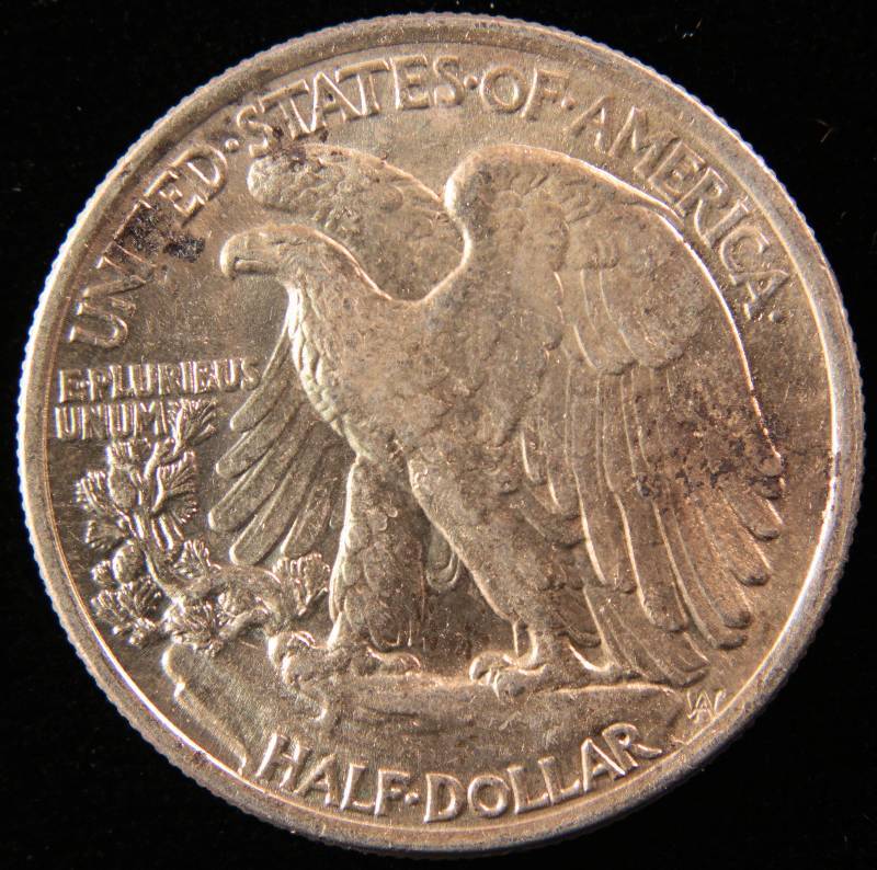 1943 WALKING LIBERTY SILVER HALF DOLLAR AU