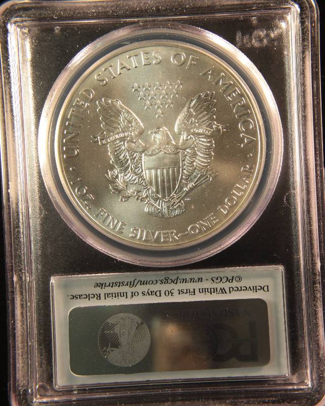 2013 SILVER EAGLE .999 FINE SILVER PCGS MS 69 FIRST STRIKE
