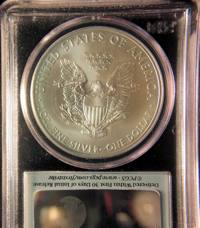 2013 S SILVER EAGLE .999 FINE SILVER PCGS MS 69 FIRST STRIKE