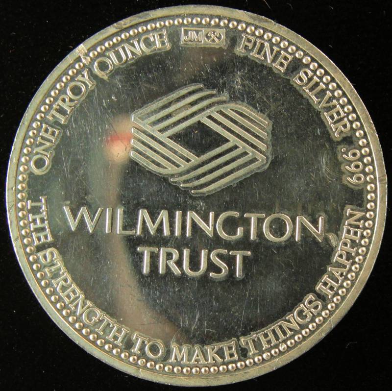 1 TROY Oz. .999 FINE SILVER ROUND JM WILMINGTON TRUST