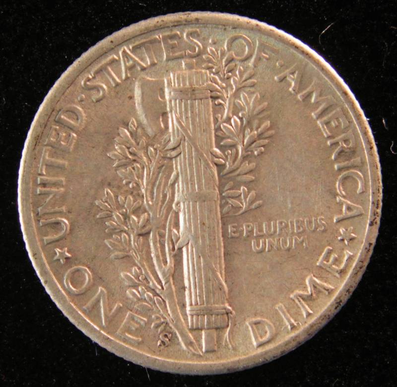 1944 S MERCURY SILVER DIME AU