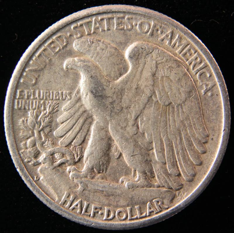 1947 D WALKING LIBERTY SILVER HALF VF