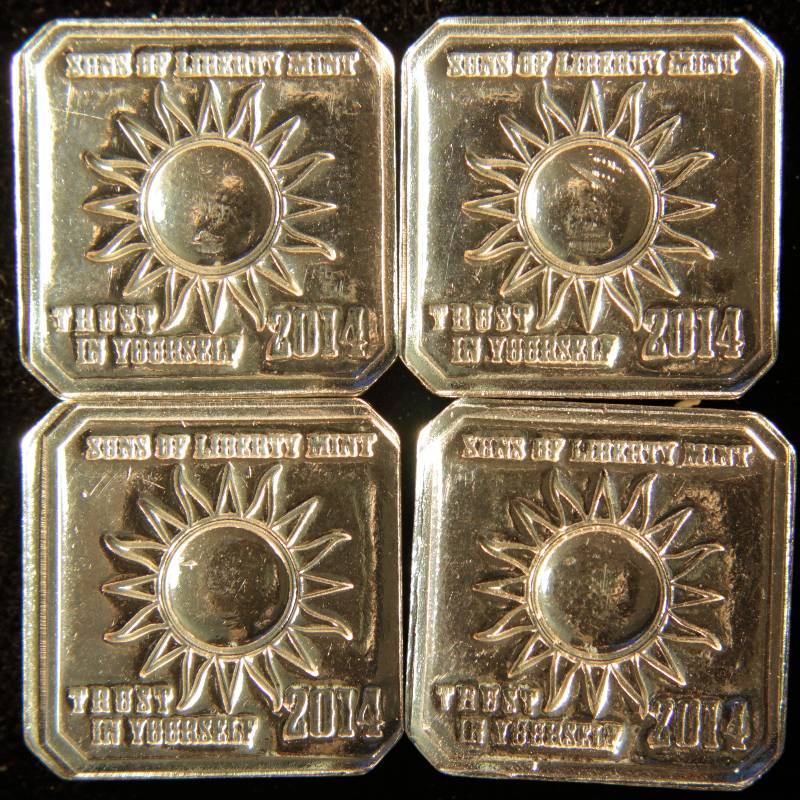 QTY 4 - 14 Oz. .999 FINE SILVER SONS OF LIBERTY 2014