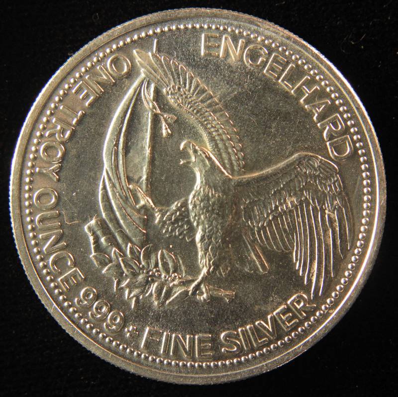 1 TROY OZ. .999 FINE SILVER ENGELHARD 1985 PROSPECTOR ROUND