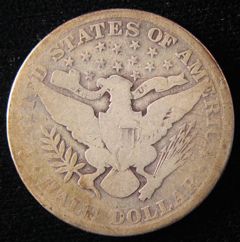 1908 BARBER SILVER HALF DOLLAR