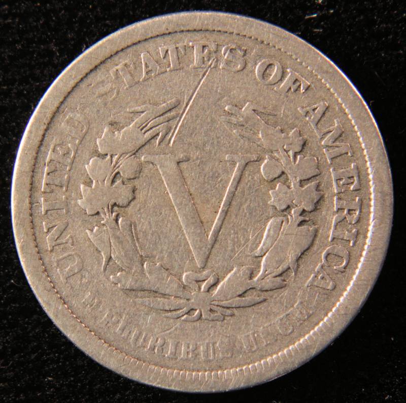 1883 LIBERTY V NICKEL WITHOUT CENTS VG DETAILS