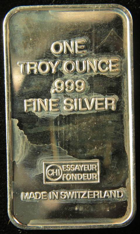 1 TROY OZ. .999 FINE SILVER BAR MOTORCYCLES RARE 1973 SWITZERLAND