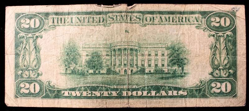 1929 $20 BILL FEDERAL RESERVE-NATIONAL CURRENCY BANK OF MINNEAPOLIS MINNESOTA