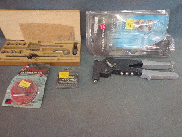 Rivit Tool, Power Bit Set Tap And Die Set and More
