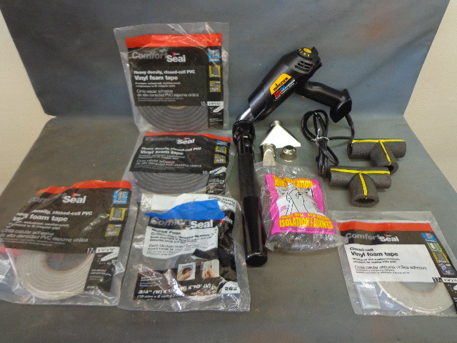 Vinyl tape, heat gun, joint insulators