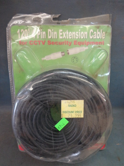Extension cable, and cable ties