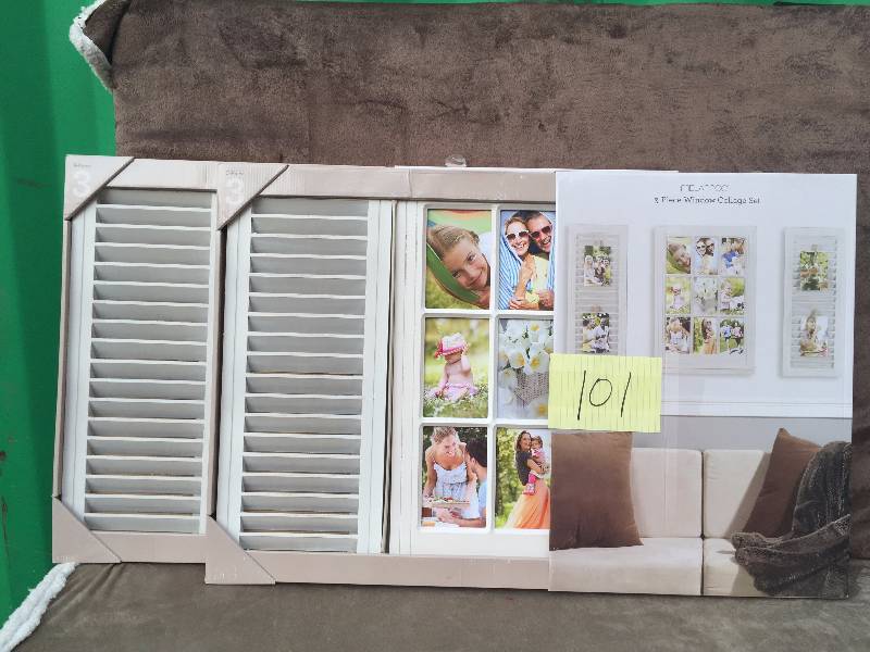 Melannco 3-piece Windowpane Shutter 9-Opening 4 x 6 Collage Frame Set