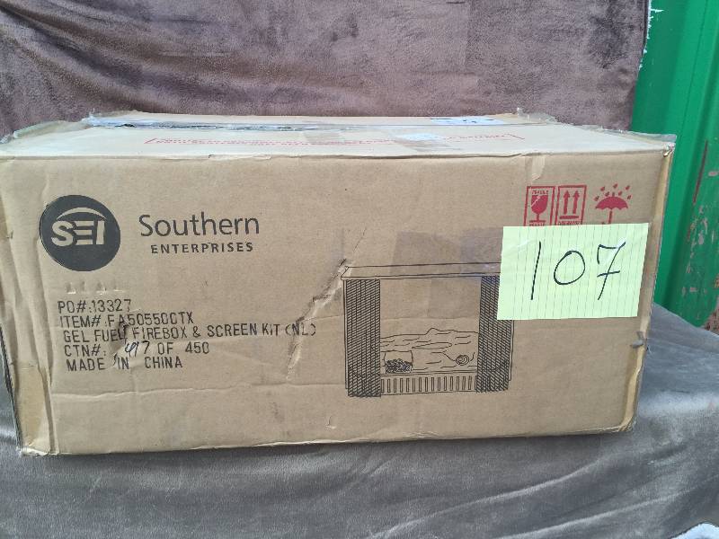 Southern Enterprises FA505500TX Gel Fuel Fire Box and Screen