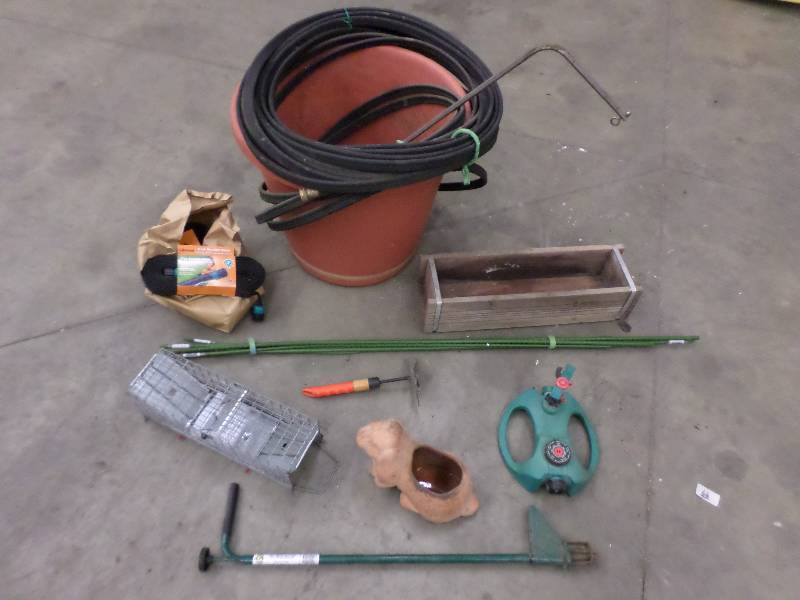 lot 118 image: Lot Of Garden Supplies Pots, Hoses...