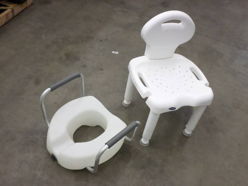 lot 144 image: Invacare Shower Chair & Toilet Rise...