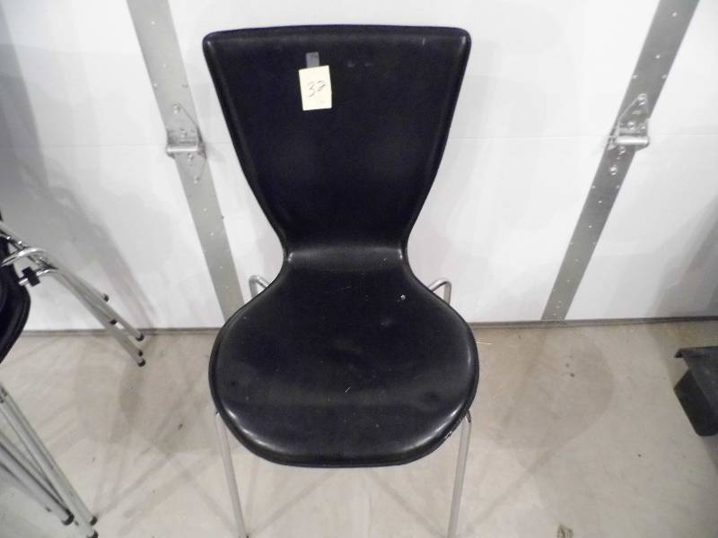 6 Black Stacking Chairs