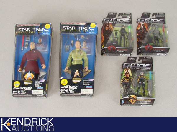 lot 43 image: Lot of 5 Mint in Box Vintage Star Trek, and G.I. Joe Action Figures
