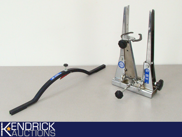 lot 49 image: New Park Bicycle Tools Bike Wheel Truing Stand, and Wheel Aligning Guage