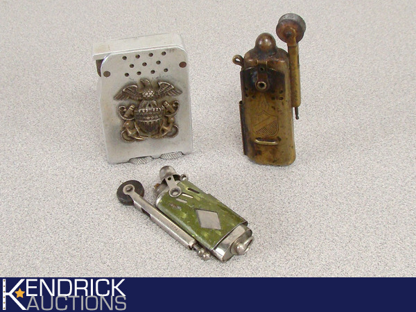 lot 66 image: 3 Vintage Collectible Trench Lighters