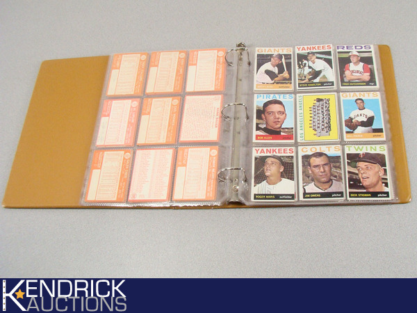 lot 72 image: 100 1964 Topps Baseball Cards in Collectors Album