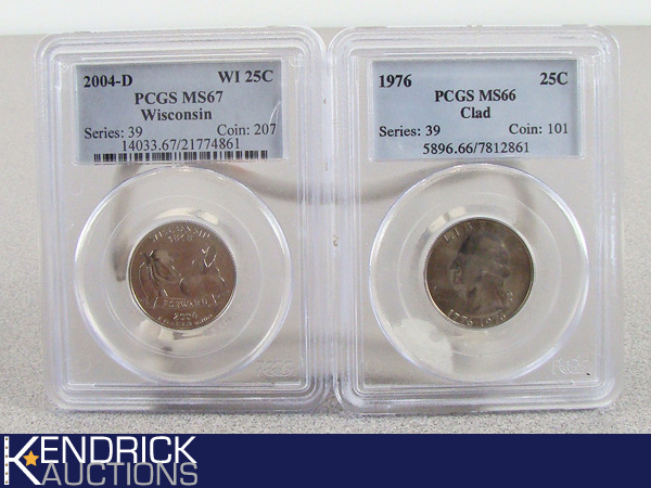 lot 76 image: 2 Professionally Graded Quarters