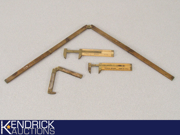 lot 90 image: 3 AntiqueVintage Measuring ToolsRulers