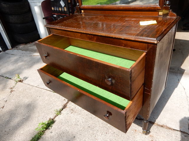 lot 1 image: Antique Dresser, Mirror with Closet.