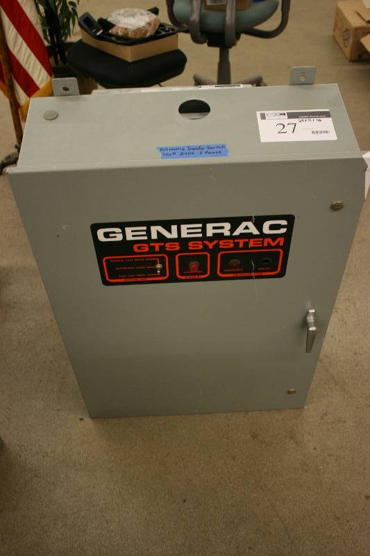 lot 27 image: Generac GTS System Automatic Transfer Switch 100A240V1 Phase 25 x 11 x 40.