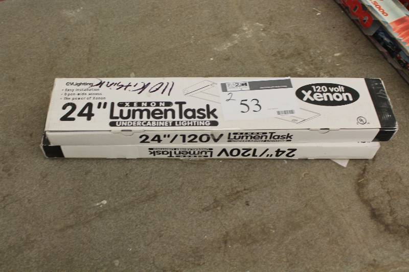 lot 53 image: Box Lot of (2) 24 Lumen Task Xenon Incandescent Light Fixtures wHousing.