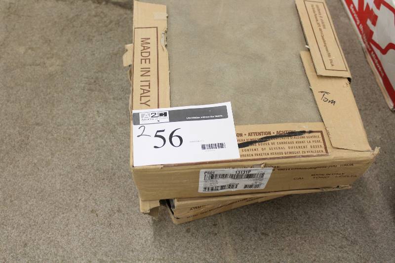 lot 56 image: Box Lot of (2) Gravel Style Flooring Tile Made In Italy 13 x 13.